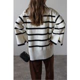 スリットスリーブボートネックボーダーニット | BONJOUR SAGAN | 詳細画像4 