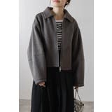 CHARCOAL-GRAY | ブークレステンカラーWジップブルゾン 88-003964 | BONJOUR SAGAN