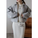 LIGHT-GRAY | ブークレステンカラーWジップブルゾン 88-003964 | BONJOUR SAGAN