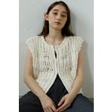 IVORY | hand knit vest / ハンドニットベスト 88-004012 | BONJOUR SAGAN