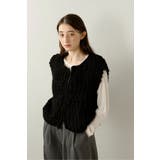 BLACK | hand knit vest / ハンドニットベスト 88-004012 | BONJOUR SAGAN