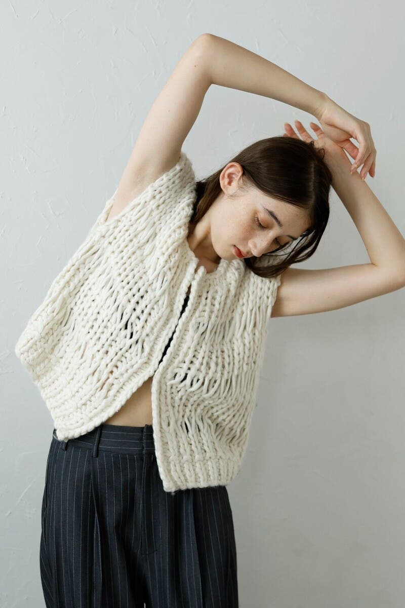 hand knit vest / ハンドニットベスト 88-004012 | BONJOUR SAGAN | 詳細画像19 