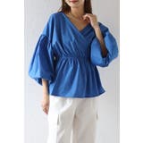 BLUE | 前後2WAYカシュクールブラウス 88-004022 | BONJOUR SAGAN