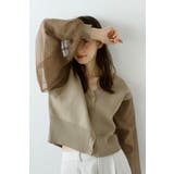 BEIGE | tulle sleeve cropped | BONJOUR SAGAN