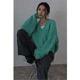 ループフリンジVネックジップカーディガン 88-004087 | BONJOUR SAGAN | 詳細画像1 