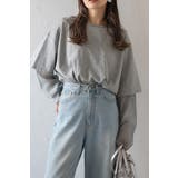 GRAY | シアーレイヤード風ロングTシャツ 88-004158 | BONJOUR SAGAN