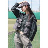 DARK-GREEN | ポケットデザインショートブルゾン 88-004180  | BONJOUR SAGAN