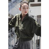 DARK-KHAKI | 配色パイピングナイロントラックジャケット 88-004231 | BONJOUR SAGAN