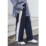 NAVY | 裾ドロストサイドラインナイロンパンツ 88-004233 | BONJOUR SAGAN