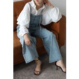 LIGHT-BLUE | ストラップデザインデニムサロペット 88-004243 | BONJOUR SAGAN