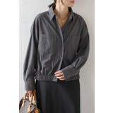 CHARCOAL-GRAY | 裾ギャザーナイロンミドルシャツジャケット 88-004245 | BONJOUR SAGAN