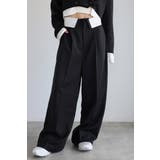 LIGHT-BLACK | flap waist pants / 折返しウエストパンツ 88-004253 | BONJOUR SAGAN