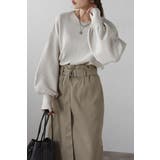 ECRU | 前後2WAYボリュームスリーブ裾タック静電気防止ニット 88-004265 | BONJOUR SAGAN