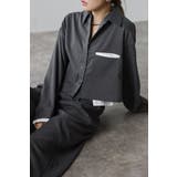 CHARCOAL-GRAY | ピンストライプジェットポケットクロップドシャツ 88-004277 | BONJOUR SAGAN