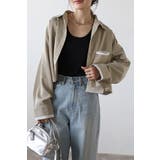 BEIGE | ピンストライプジェットポケットクロップドシャツ 88-004277 | BONJOUR SAGAN