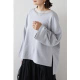 LIGHT-GRAY×WHITE | シアーレイヤード風スウェット 88-004284 | BONJOUR SAGAN