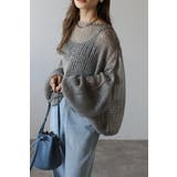 GRAY | モヘアタッチローゲージシアーニット 88-004311 | BONJOUR SAGAN