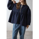 NAVY | ぺプラムジップナイロンブラウス 88-004315 | BONJOUR SAGAN