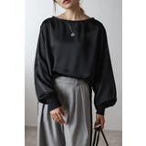 BLACK | サテンロングスリーブTシャツ 88-004345 | BONJOUR SAGAN