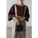 BROWN | サテンロングスリーブTシャツ 88-004345 | BONJOUR SAGAN