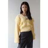 LIGHT-YELLOW | loop knitting V | BONJOUR SAGAN
