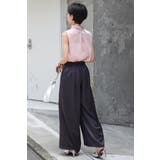 2WAYリボンオーガンジブラウス×サテンタックワイドパンツセットアップ 88 0… | BONJOUR SAGAN | 詳細画像3 