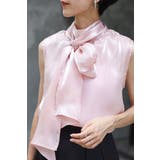 2WAYリボンオーガンジブラウス×サテンタックワイドパンツセットアップ 88 0… | BONJOUR SAGAN | 詳細画像12 