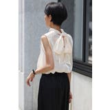 2WAYリボンオーガンジブラウス×サテンタックワイドパンツセットアップ 88 0… | BONJOUR SAGAN | 詳細画像20 