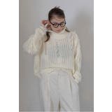 IVORY | damage fringe knit | BONJOUR SAGAN