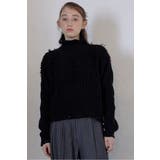 BLACK | damage fringe knit | BONJOUR SAGAN