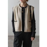 BEIGE | ハマグリステッチニットベスト 88-004375 | BONJOUR SAGAN
