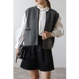 CHARCOAL-GRAY | ハマグリステッチニットベスト 88-004375 | BONJOUR SAGAN