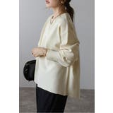 IVORY | バレルスリーブサイドリブニットプルオーバー 88-004390 | BONJOUR SAGAN