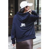 NAVY | BSバックロゴ刺繍×箔プリントフーディー88-004403 | BONJOUR SAGAN