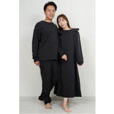 BLACK | 【体温保持・リフレッシュ】極眠スウェットルームウェア 88-004405 | BONJOUR SAGAN