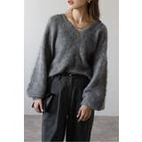 GRAY | カシミアタッチディープVネックニット 88-004412 | BONJOUR SAGAN
