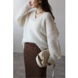 カシミアタッチディープVネックニット 88-004412 | BONJOUR SAGAN | 詳細画像1 