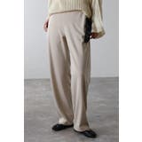 LIGHT-BEIGE | とろみポンチカーブパンツ 88-004413 | BONJOUR SAGAN