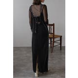 LIGHT-BLACK | バックリボンベロアキャミワンピース 88-004415 | BONJOUR SAGAN