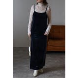 DARK-NAVY | バックリボンベロアキャミワンピース 88-004415 | BONJOUR SAGAN
