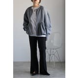 アンチピリング加工裏起毛フロントジップペプラムスウェット 88-004417 | BONJOUR SAGAN | 詳細画像3 