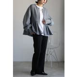 アンチピリング加工裏起毛フロントジップペプラムスウェット 88-004417 | BONJOUR SAGAN | 詳細画像4 