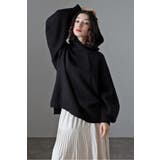 BLACK | ボリュームスリーブニットフーディー 88-004426 | BONJOUR SAGAN