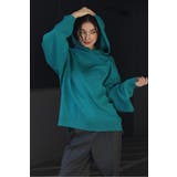 GREEN-BLUE | ボリュームスリーブニットフーディー 88-004426 | BONJOUR SAGAN