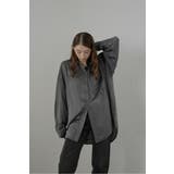 CHARCOAL-GRAY | satin oversize shirt | BONJOUR SAGAN