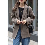 BROWN | ガンクラブチェックオーバーサイズダブルジャケット 88-004491 | BONJOUR SAGAN
