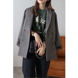 CHARCOAL-GRAY | ガンクラブチェックオーバーサイズダブルジャケット 88-004491 | BONJOUR SAGAN