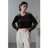 DARK-BROWN | velour cropped pullover | BONJOUR SAGAN