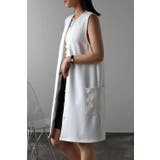 フェイクレザーポケットディープVネックショート丈ワンピース 77-002257 | BONJOUR SAGAN | 詳細画像7 