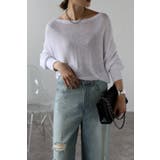 WHITE | オフショルメッシュプルオーバー 77-002625 | BONJOUR SAGAN